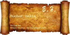 Bucher Hella névjegykártya